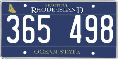 RI license plate 365498