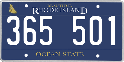 RI license plate 365501