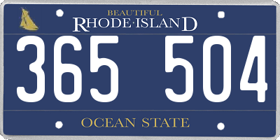 RI license plate 365504
