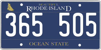 RI license plate 365505