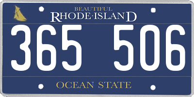 RI license plate 365506