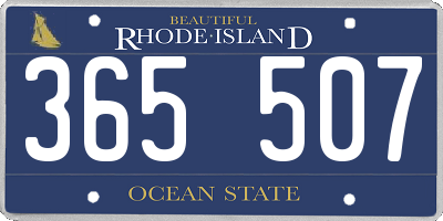 RI license plate 365507