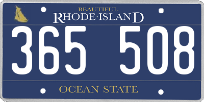 RI license plate 365508