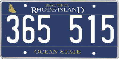 RI license plate 365515