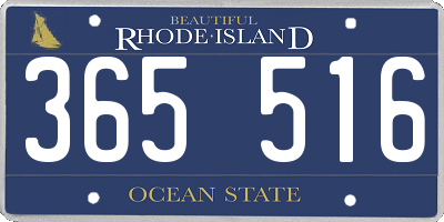 RI license plate 365516
