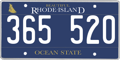 RI license plate 365520