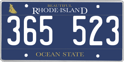 RI license plate 365523