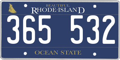 RI license plate 365532