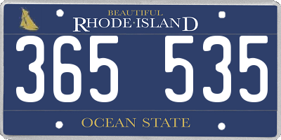 RI license plate 365535