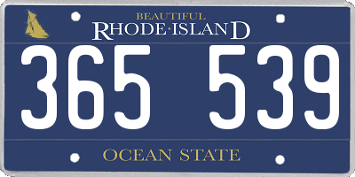 RI license plate 365539