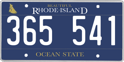 RI license plate 365541