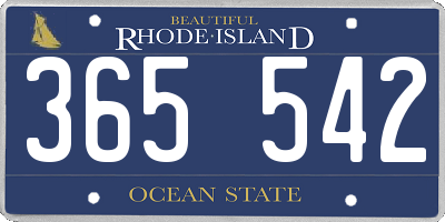 RI license plate 365542