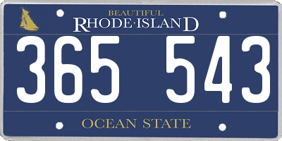 RI license plate 365543