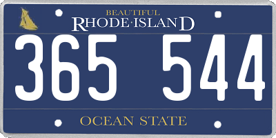 RI license plate 365544
