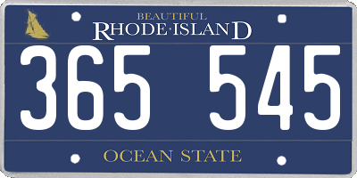 RI license plate 365545