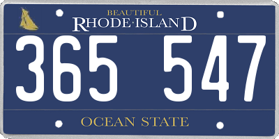 RI license plate 365547