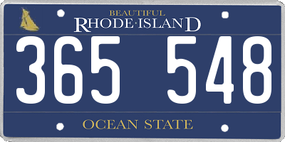 RI license plate 365548