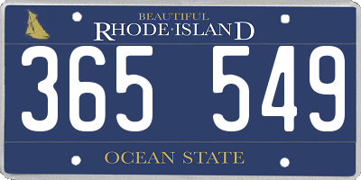 RI license plate 365549