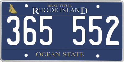 RI license plate 365552