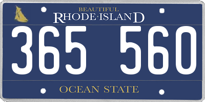 RI license plate 365560