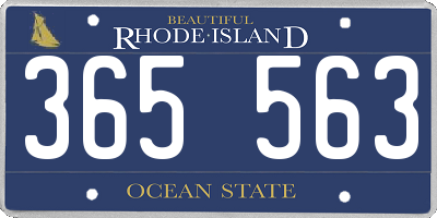 RI license plate 365563