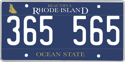 RI license plate 365565