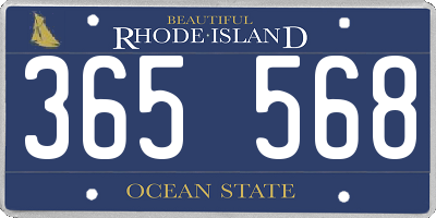 RI license plate 365568