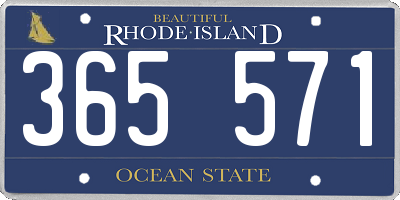 RI license plate 365571