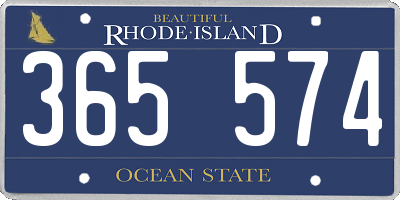 RI license plate 365574