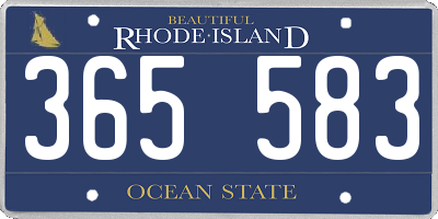 RI license plate 365583