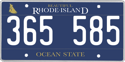 RI license plate 365585