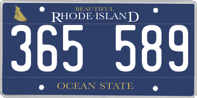 RI license plate 365589