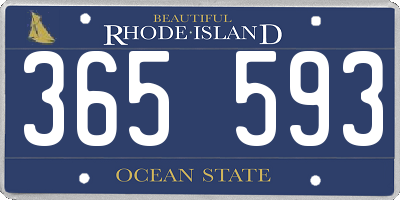RI license plate 365593