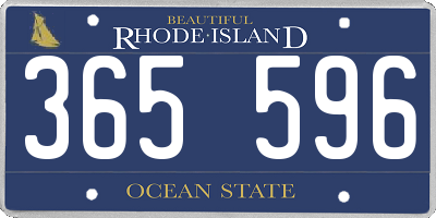 RI license plate 365596