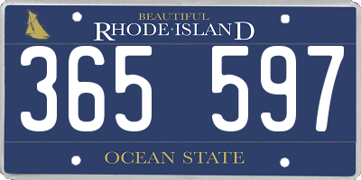 RI license plate 365597
