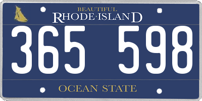 RI license plate 365598