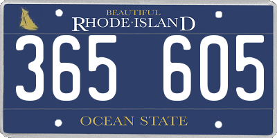 RI license plate 365605