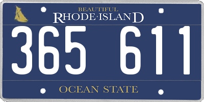 RI license plate 365611