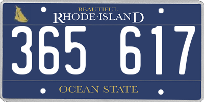 RI license plate 365617