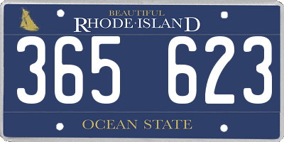 RI license plate 365623