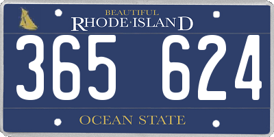 RI license plate 365624