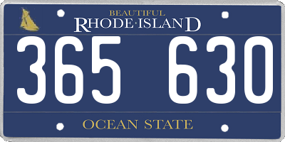 RI license plate 365630