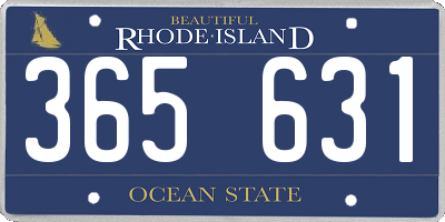 RI license plate 365631