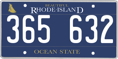 RI license plate 365632