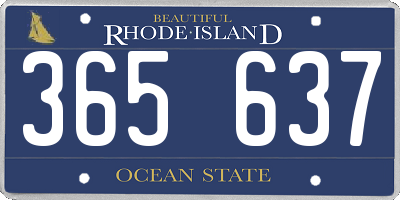 RI license plate 365637