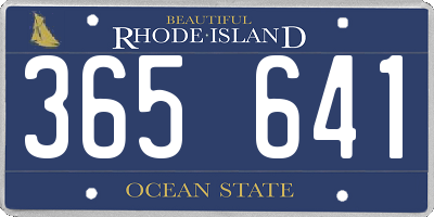 RI license plate 365641