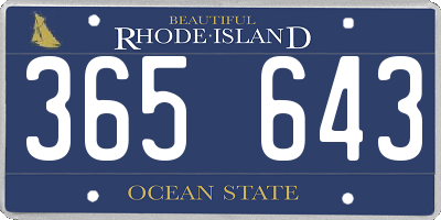RI license plate 365643
