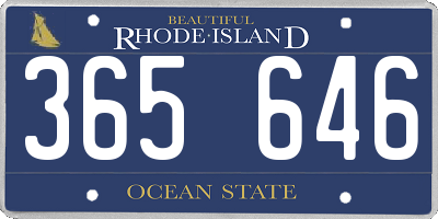 RI license plate 365646