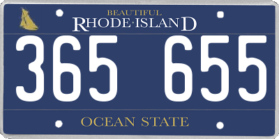 RI license plate 365655