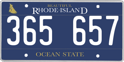 RI license plate 365657